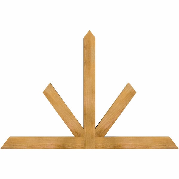 Ekena Millwork Saratoga Rough Sawn Timber Gable Bracket, Western Red Cedar, 60"W x 40"H x 4"D x 4"F, 16/12 Pitch GBW060X40X0404SAR00RWR - main